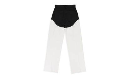 CUT OUT MOTO STRAIGHT PANTS "BLACK/WHITE" RHSS22PA003131190119
