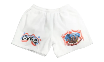 Corteiz x Barriers Shorts "White - USA Tour Exclusive" BAR46
