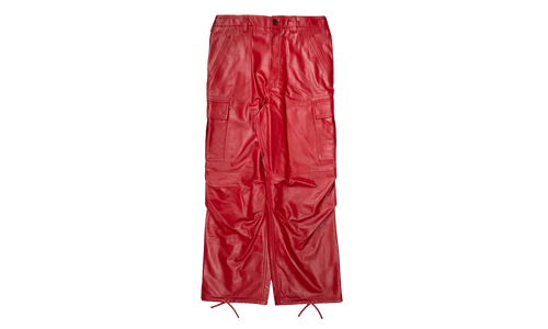 Leather Cargo Pants "Red" 12115630 RED