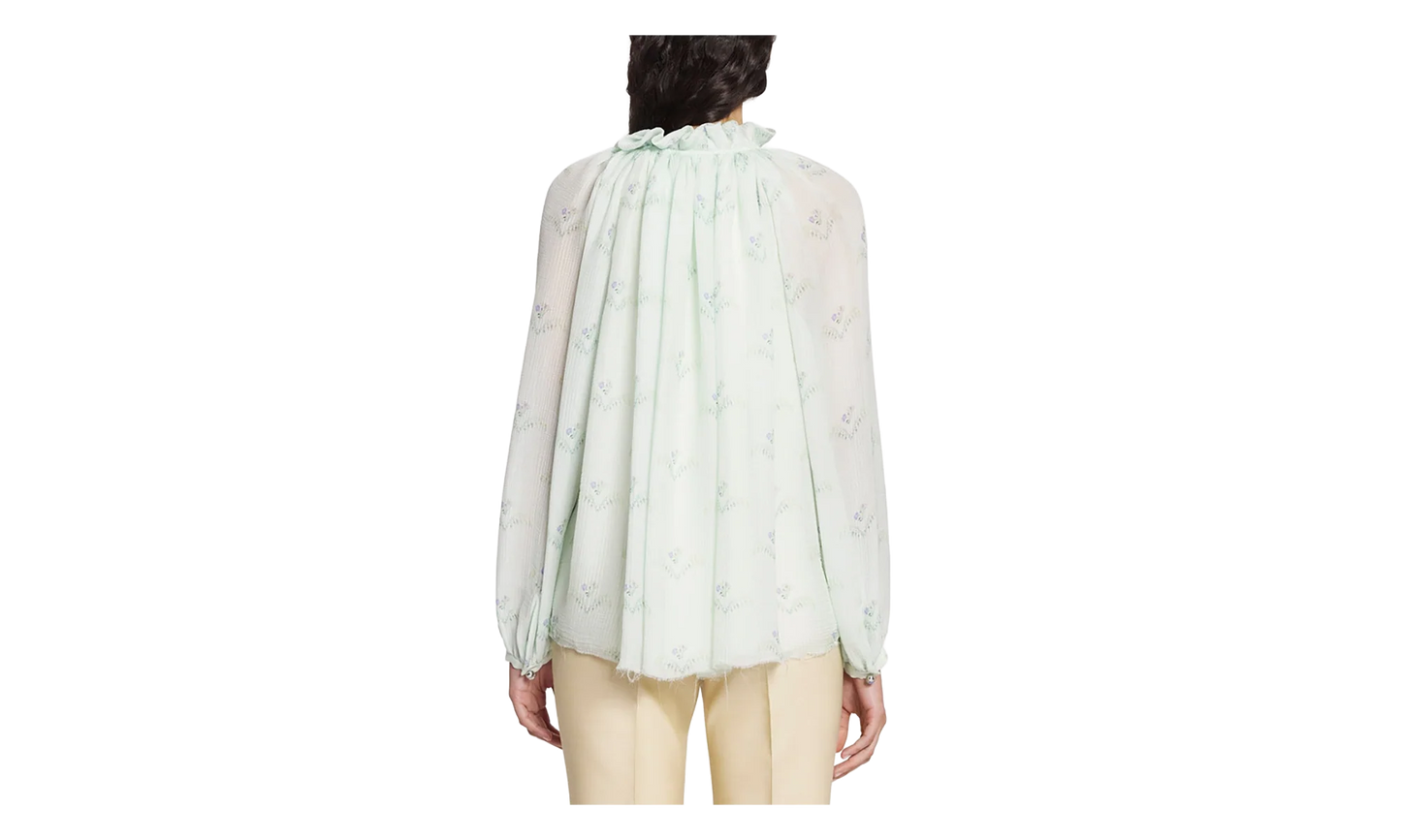 SILK FLARE SLEEVE BLOUSE "Mint" RW TO0114 5672 E23 401