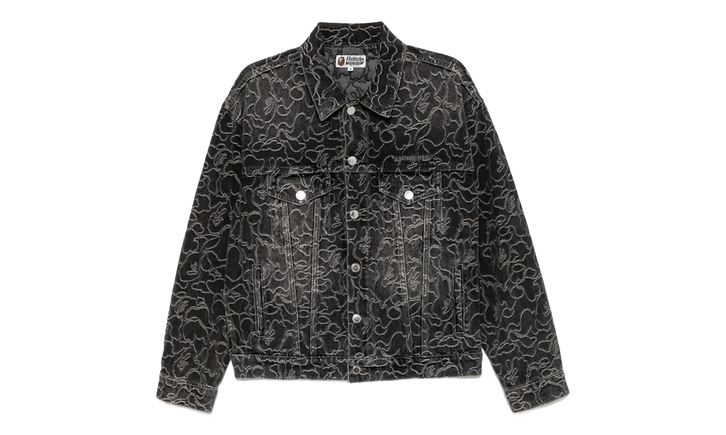 Line Camo Jacquard 13oz Denim Jacket "Grey" 001LJK801326M