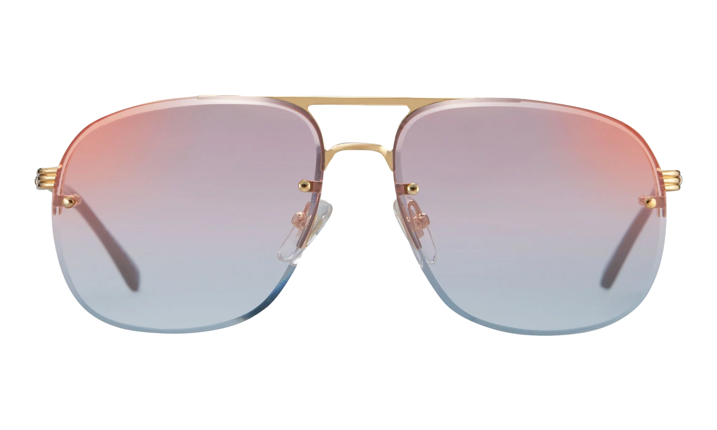 Snatch Bevel Rimless Drill Mount 18KT "Yellow Gold / Pastel Pink Gradient Flash Gold" DMSN2 0004 48C1