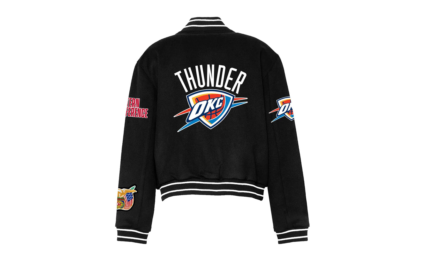 OKLAHOMA CITY THUNDER WOOL VARSITY JACKET Vegan "Black" NBA OKL THU 100