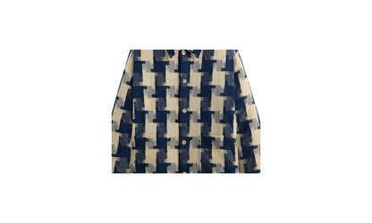 Jumbo Houndstooth Overshirt "Cyanotype" KHM032076 424