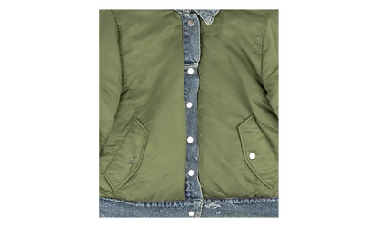 Reversible Denim Trucker Jacket "Indigo Olive Green" WORTB NYLINO BLUE
