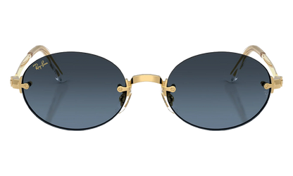 Ray-Ban Rimless "A$AP Rocky - Polished Arista Gold with Blue Gradient Dark Grey Lens" RB3929 001 S2
