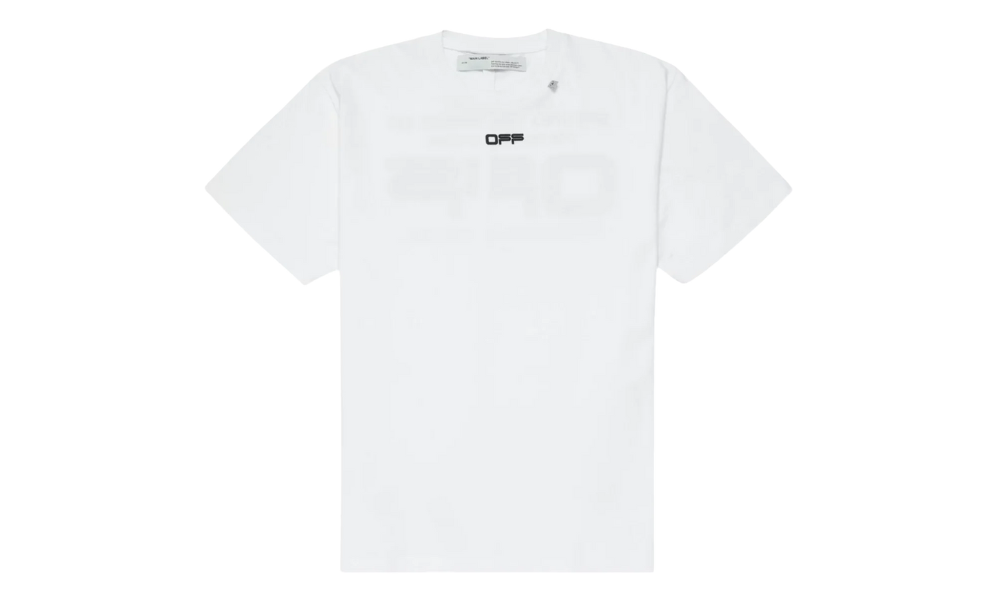 Slim Fit Airport Tape Print T-Shirt "White" OMAA027S201850030188