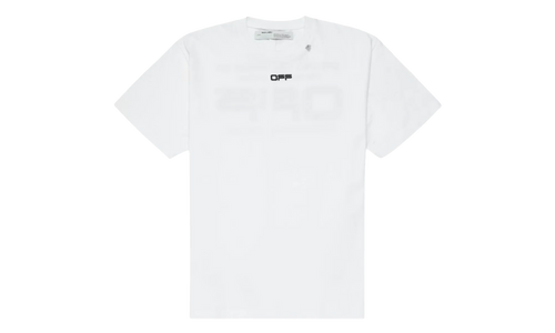 Slim Fit Airport Tape Print T-Shirt "White" OMAA027S201850030188