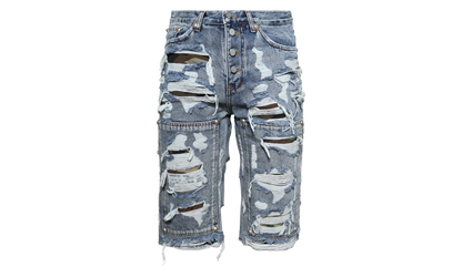 Hell Camo Denim Shorts "Blue" TC25PT2201