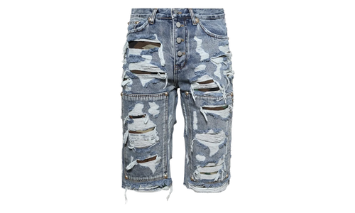 Hell Camo Denim Shorts "Blue" TC25PT2201