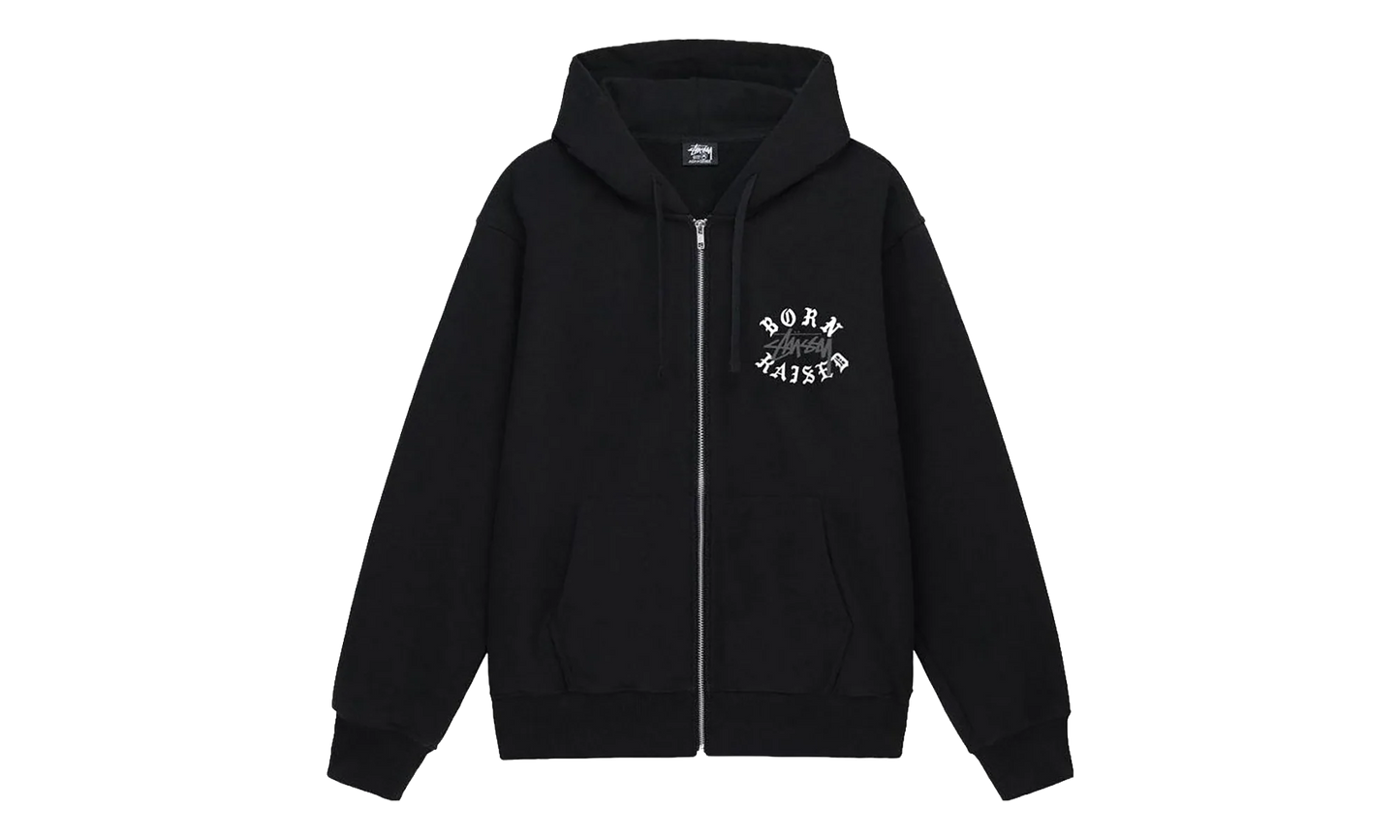 Born X Raised Logo Zip Hoodie "Black" STUS423