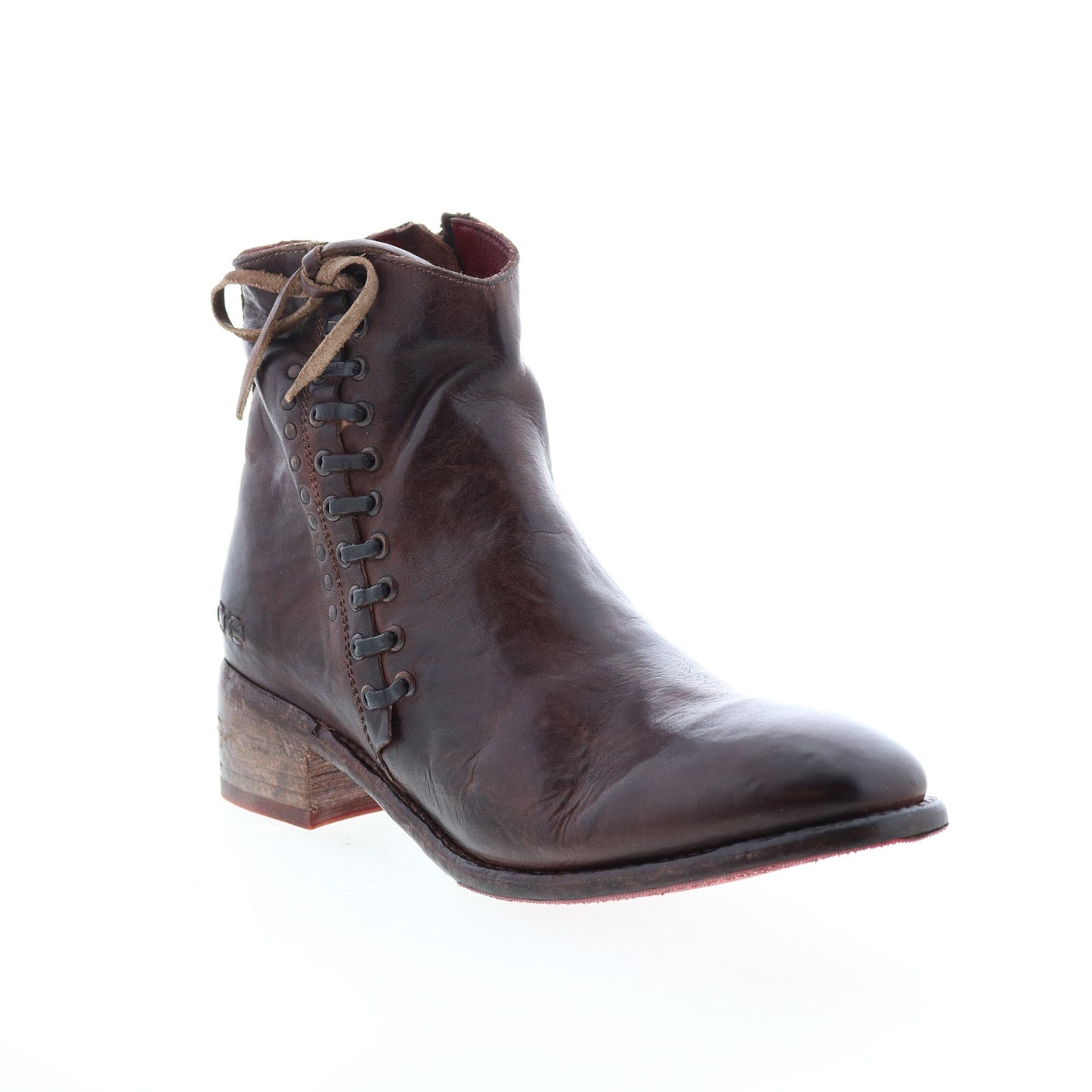 Bed Stu Aldina F328016 Womens Brown Leather Lace Up Ankle & Booties Boots