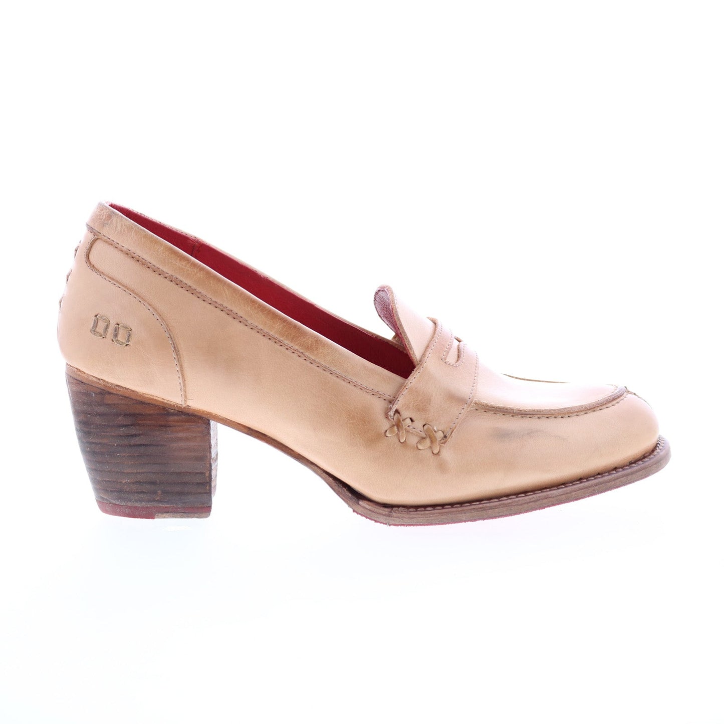 Bed Stu Liberty F346026 Womens Beige Leather Slip On Pumps Heels Shoes