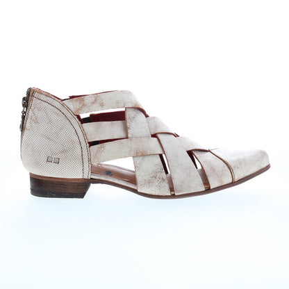 Bed Stu Brittany F392012 Womens Gray Leather Zipper Strap Sandals Shoes