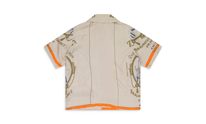 Zig Zag Rolling Paper Button-Down Shirt "Beige" SS22MSS012_ALABASTER