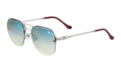 CEO Bevel Rimless Drill Mount 18KT "White Gold / Pastel Blue Flash Silver" DMCE2 0006 48A5