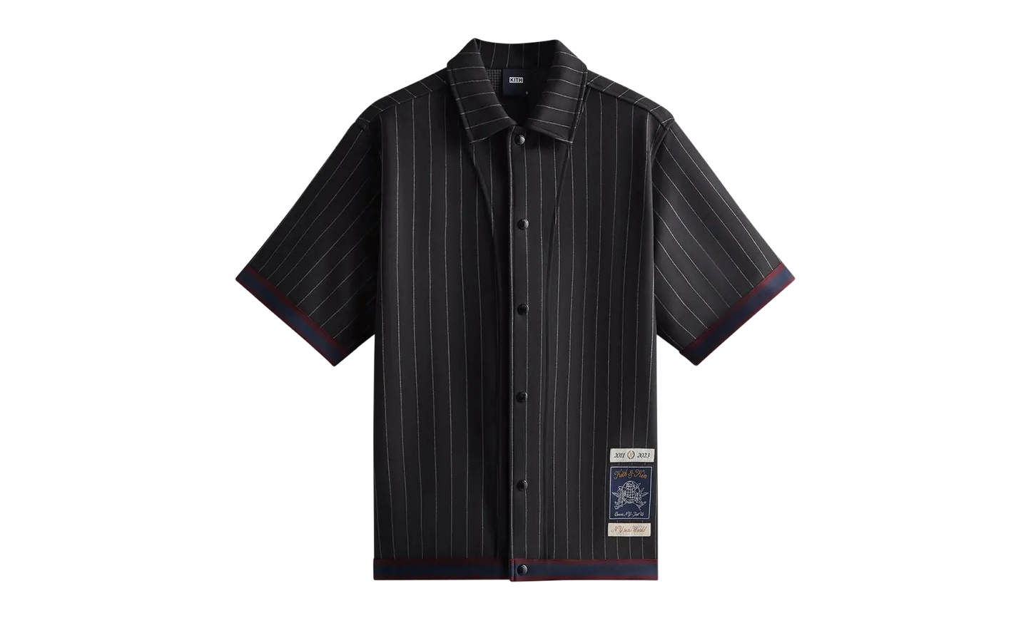 Pinstripe Woodpoint Shooting Shirt "Black" KHM031018 001