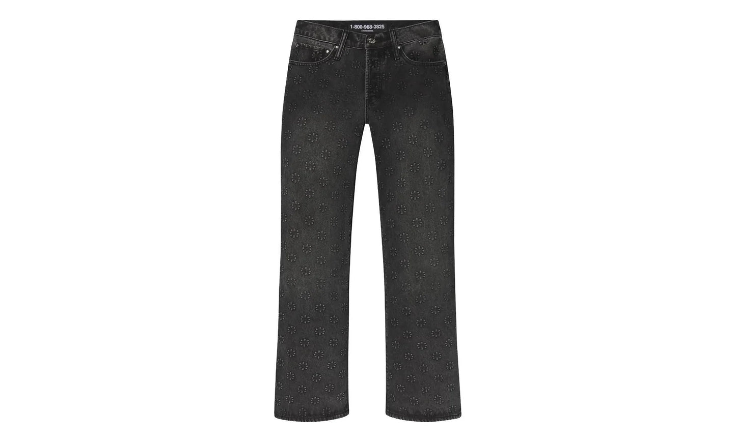Embossed Denim Pants "Black" 10031655