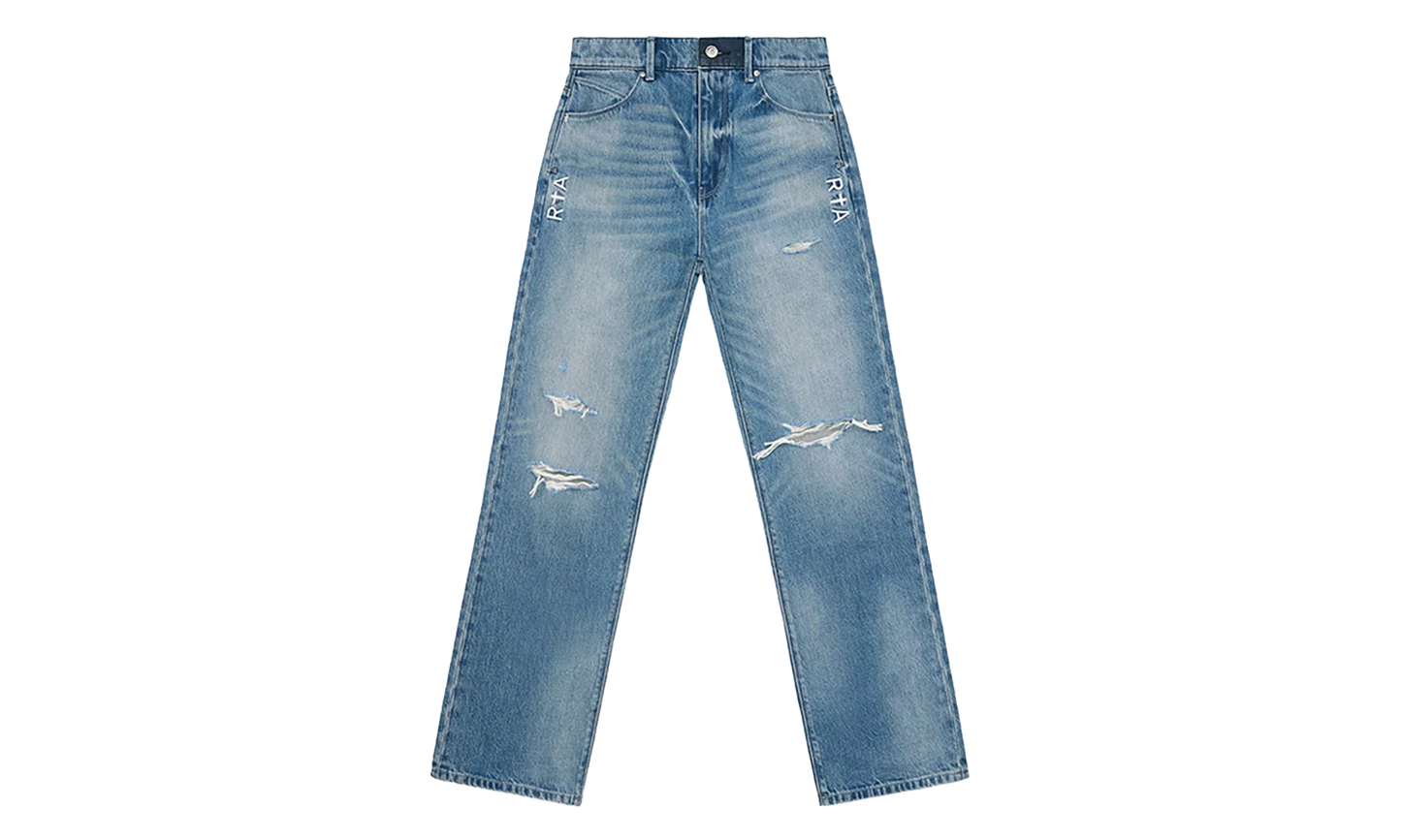 Jonas Straight Leg Jeans "Ripped Medium Wash" MF24D673 B1327RMEDW
