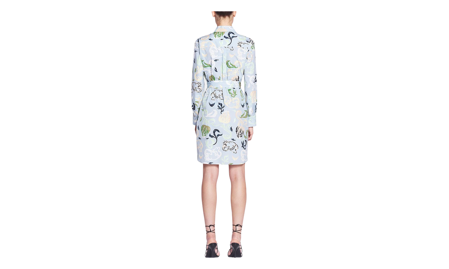 ABSTRACT PRINT TIE-WAIST DRESS "Azur" RW DR0040 5949 E24 270