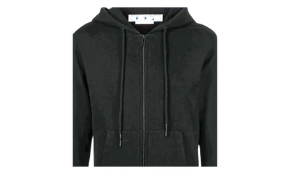 Diag Arrow Knit Zip Hoodie "Black / White" OMHA080C99KNI0011001