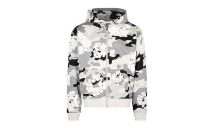 Cotton Wreath Zip Hoodie "White Camo" DT063