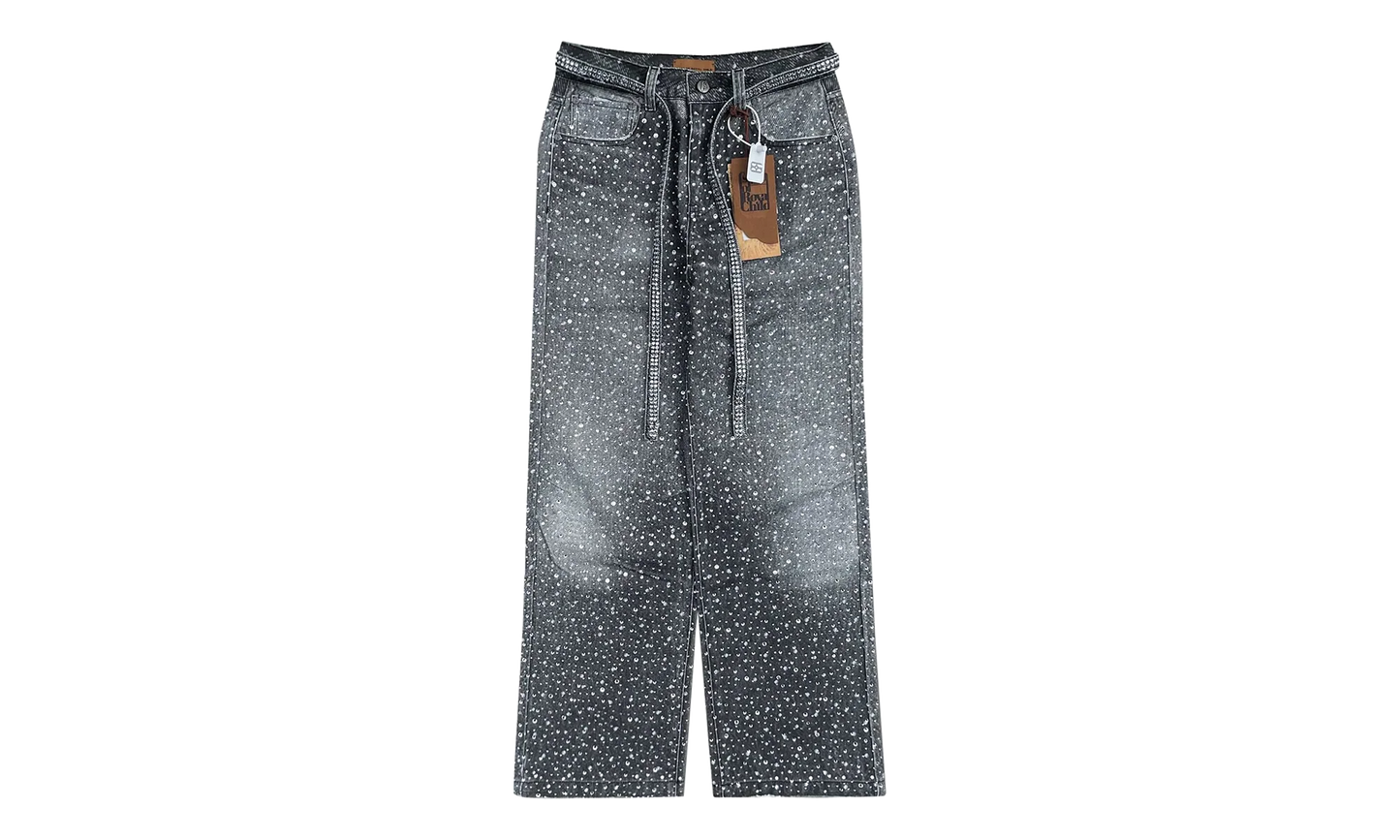 3D Printed Washed Swarovski Diamond Jean "Black" BC24SSPT06 BLAC