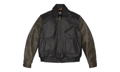 Leather Moto Jacket "Black" DT455