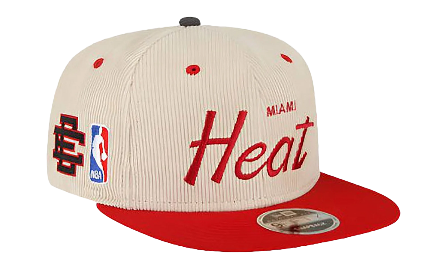 9FIFTY NBA MIAMI HEAT SNAPBACK HAT "ERIC EMANUEL - Cream/ Red" EE436