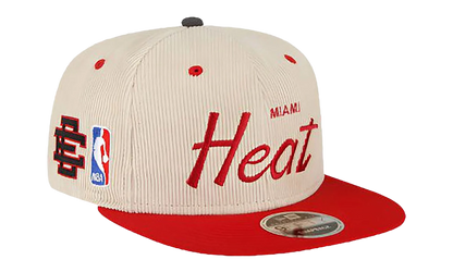 9FIFTY NBA MIAMI HEAT SNAPBACK HAT "ERIC EMANUEL - Cream/ Red" EE436