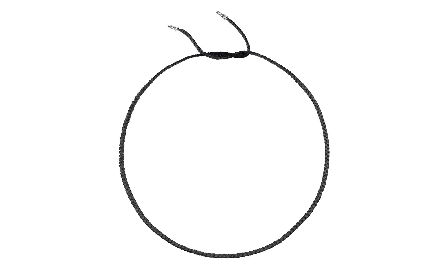 Leather Braids Chain Necklace "Black" CHRM0822