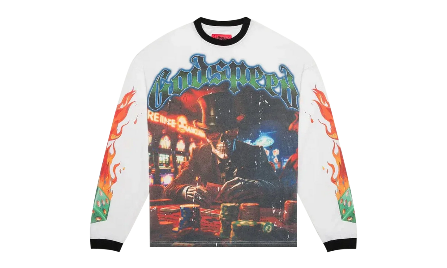 Life's A Gamble LS T-shirt "White/Black" 18DRJ95R