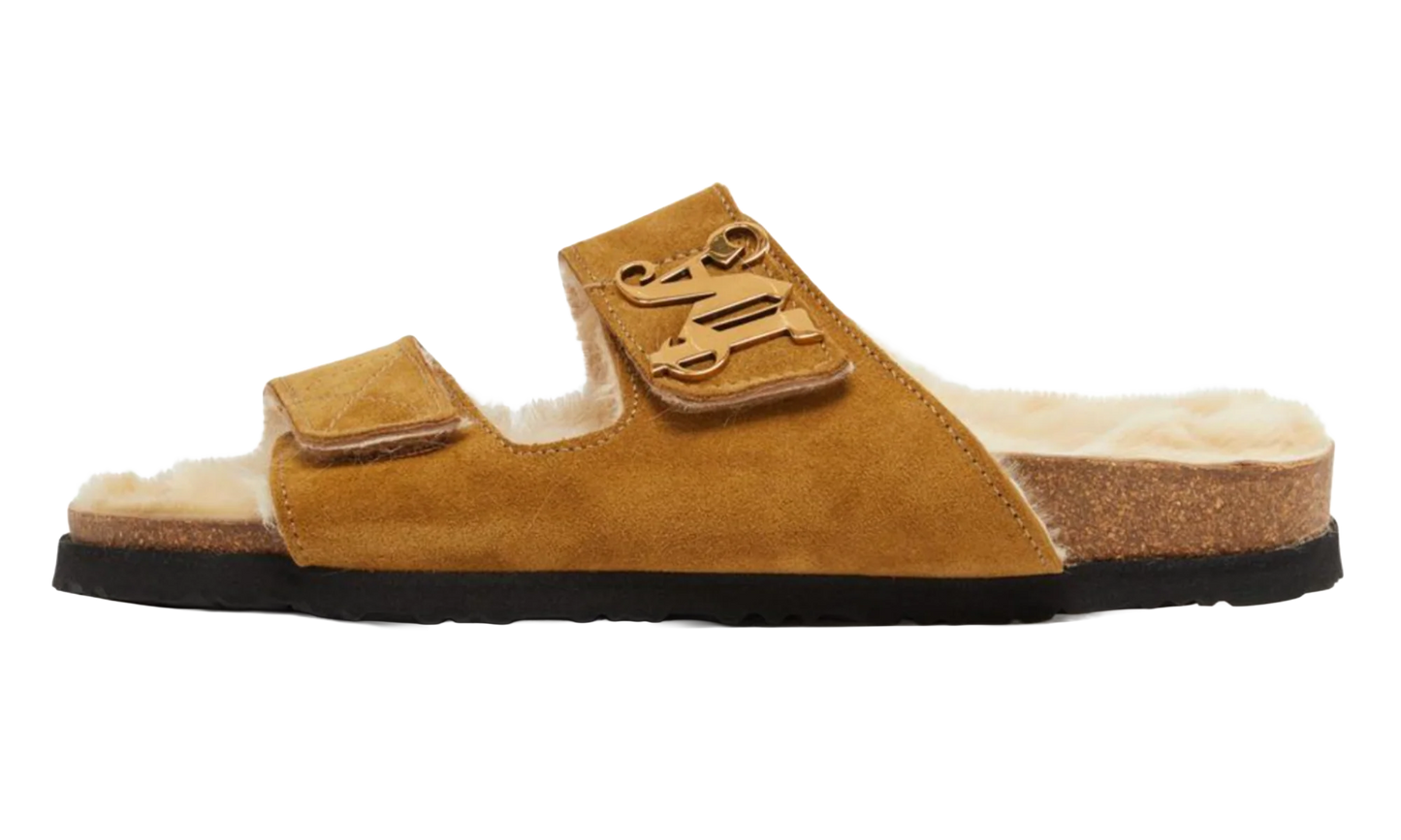 Open Toe Slipper Sandals "Camel" PMIH009F23LEA0016261