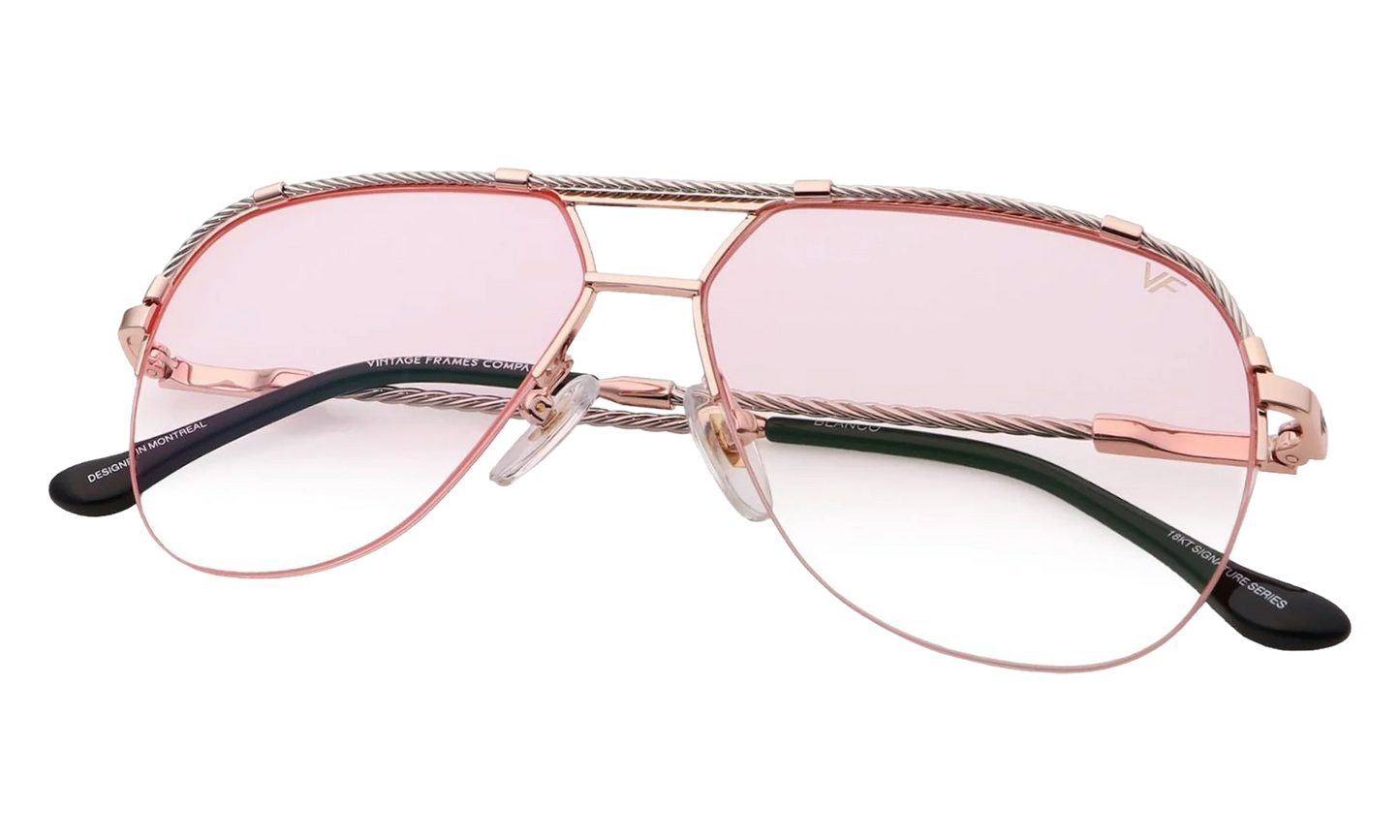 Blanco Half Rim 24KT Two-Tone "Rose / White Gold / Pink Gradient Photochromatic" HRBA2 0008 17A5