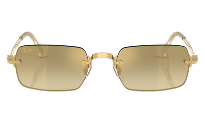 Ray-Ban Rimless "A$AP Rocky - Polished Arista Gold with Brown Mirror Gold Gradient Lens" RB3928 001 7I