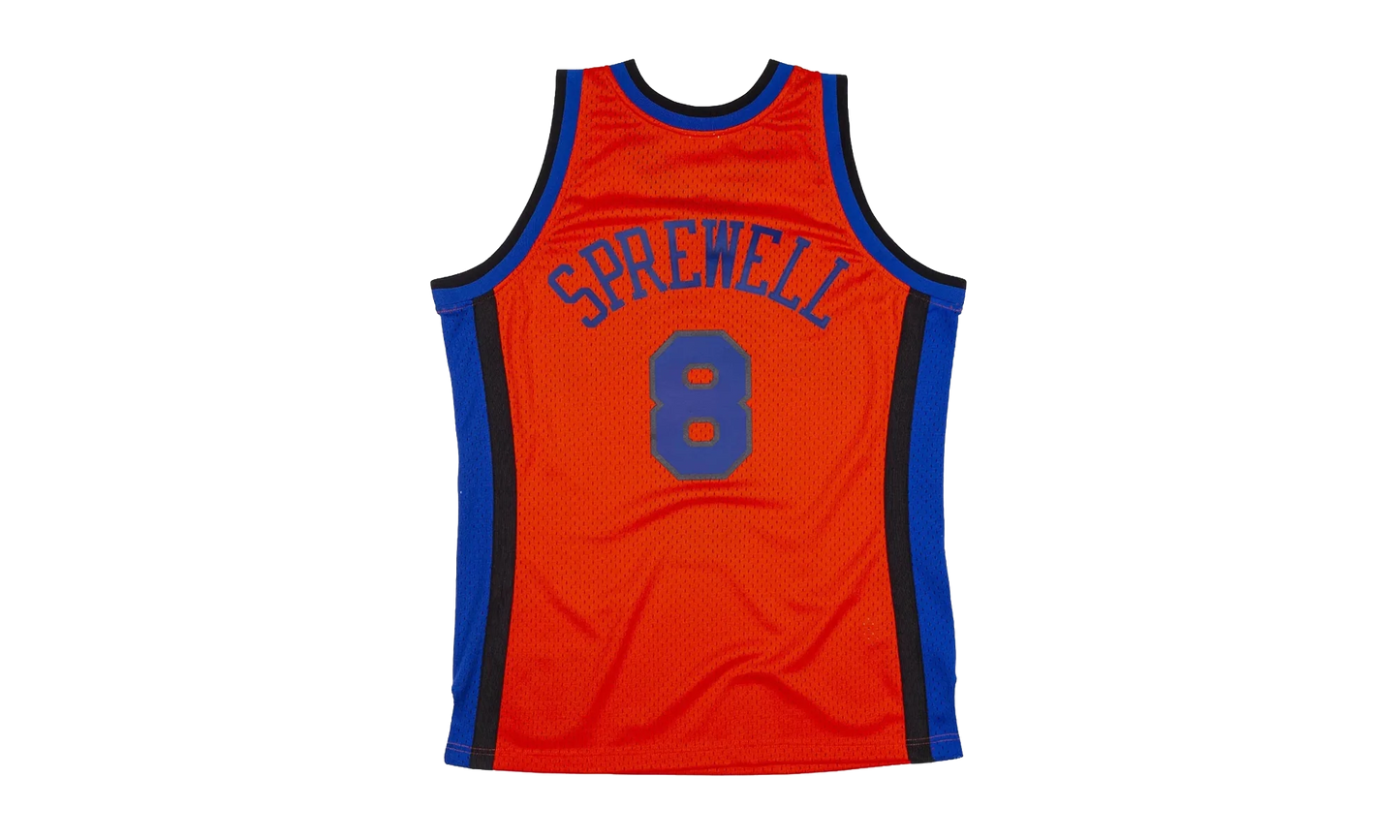 NBA Latrell Sprewell Reload Swingman Jersey "1998 New York Knicks - Orange" SMJYCP19287 NYKORAN98LSP