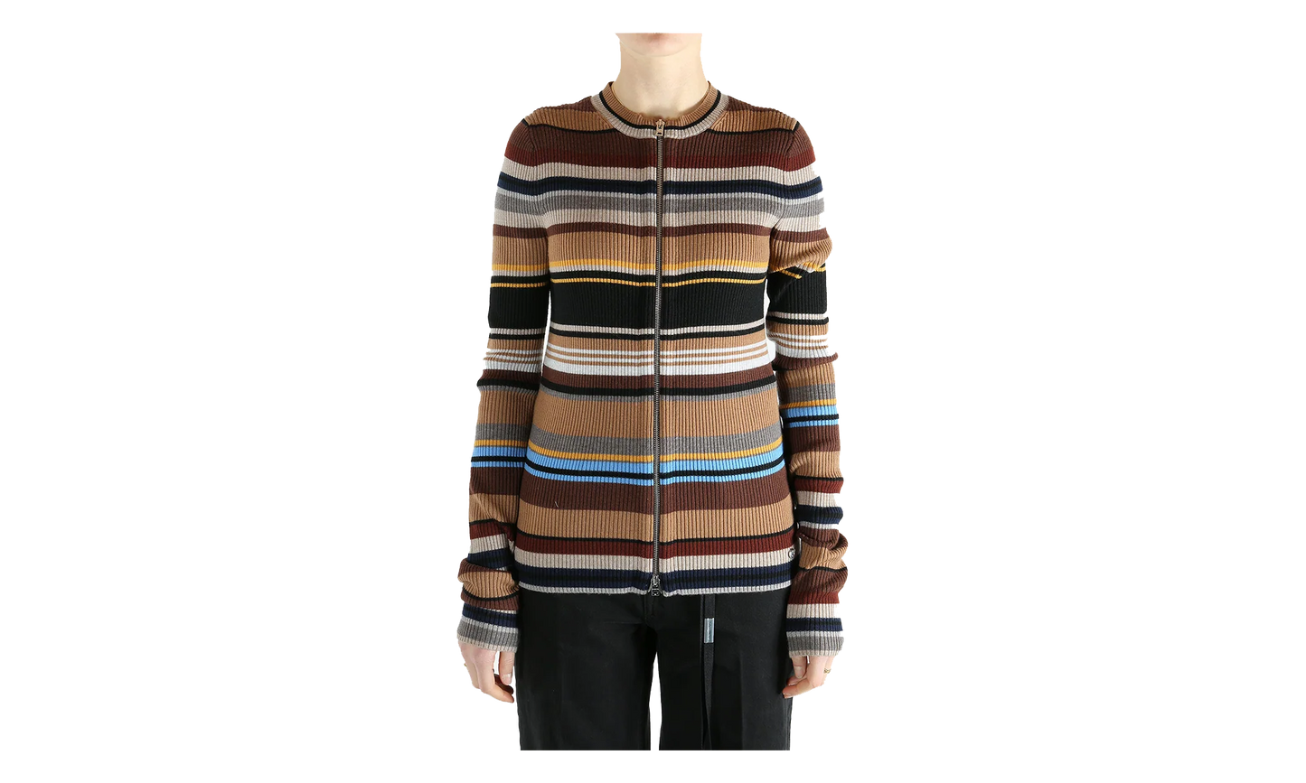 Striped Wool Cardigan WMNS "Multicolor / Brown" RW WN KNIT000009 MULTI BROWN