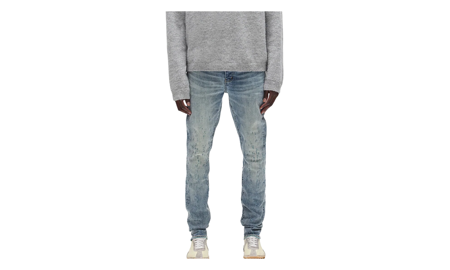 P001 Weft Buckshot Jeans "Mid Indigo" P001 CWBK425
