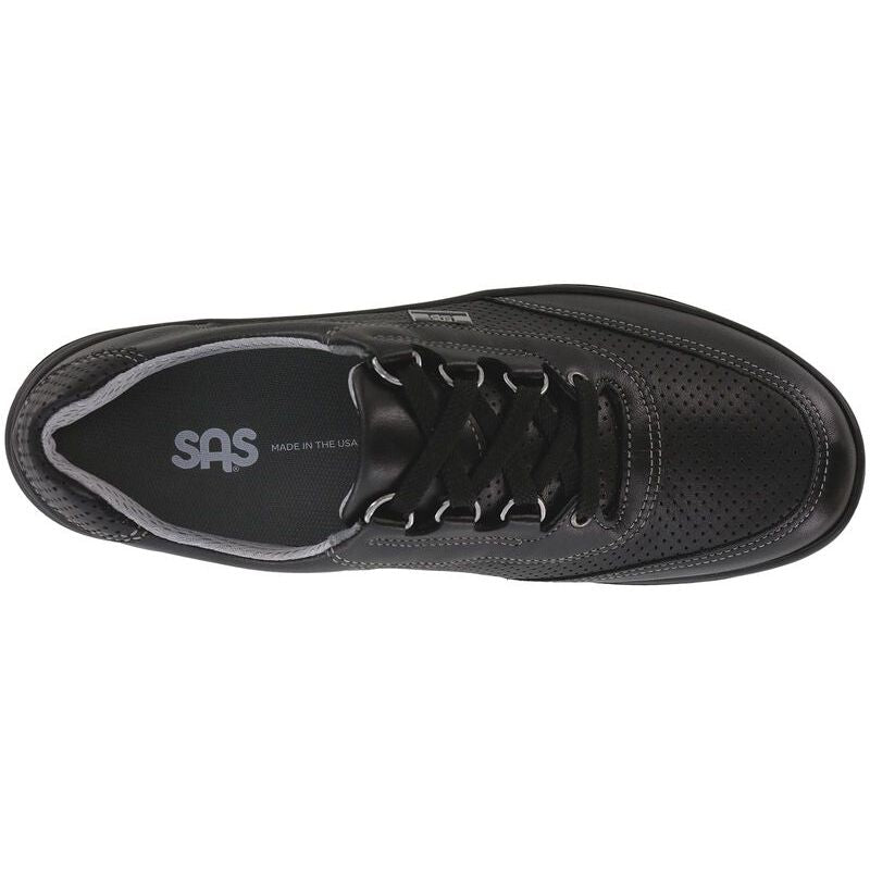 Women's Sporty Lux Lace Up Sneaker in Black Perf